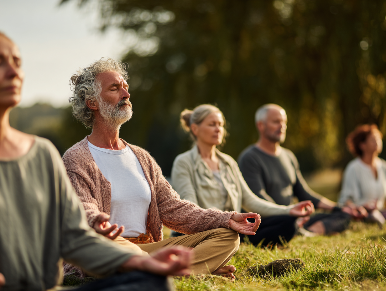Жінка практикує йогу на заході сонця